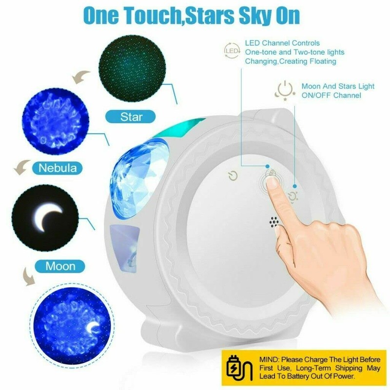 Galaxy Starry Night Light 3In1 LED Projector 3D Ocean Star