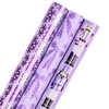 RUSPEPA Purple Christmas Wrapping Paper Set, Mini Roll, Gold Foil