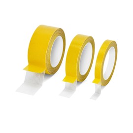 QWORK Double Sided Mesh Tape, 3 Size Variety Pack (0.59", 1.18", 2" inch Widths), 66 ft Per Roll, Strong Wall Adhesive, Transparent, Weatherproof Ideal for Crafting and Home Improvement