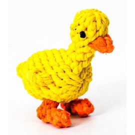 Vaulted Skulls & Co Dog Duck Toy Small 5" | Rope Dog Toys | Duck Pet Toy | Tug of War Rope Dog Toy | Pull & Tug Dog Toy | Duck Dog Treats | Yellow/Orange | 5"