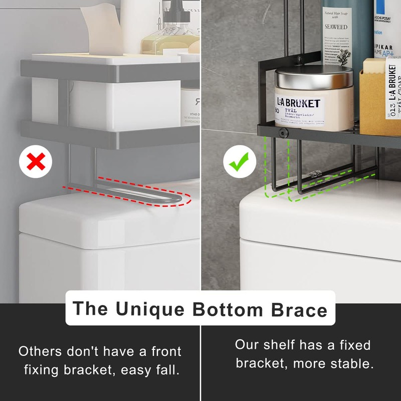 FLOLXNB Over The Toilet Storage Shelf, 3-Tier Bathroom Storage Organizer