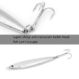 Dr.Fish - Jigs de pesca de agua salada - Cuchara de fundición, para surf, pesca, caballa, rayas, señuelos verticales, agua salada, lubina, señuelos de diamante, plata de 1 onzas