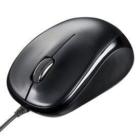 Sanwa Direct 400-MA050BK Silent Mouse, Silent, Blue LED Mouse, Wired, Black