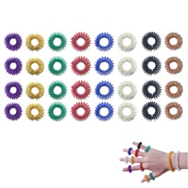 Acupressure Ring Massage Rings for Fingers, Finger Massage Ring, for Fingers, Spiky Sensory Finger Rings for Children, Adults, Anxiety Patients, Pack of 32