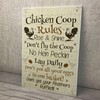 RED OCEAN Chicken Coop Rules Funny Chicken Sign For Hen