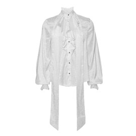 Uniji Men's Pirate Shirt Victorian Steampunk Gothic Vampire Costume Vintage Tops (White, 2X-Large