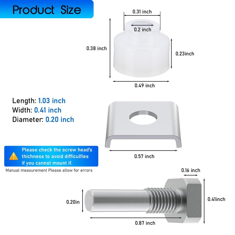 Shower Door Pivot Lnstallation Kit Set with Pin and Bushing