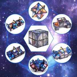 Forhome 2 in 1 Star Clear Sky Magic Cube Infinity - Magic Cube Children - 3D Puzzle Cube - Magic Cube - Stress Relief Toy, Educational Game Gifts for Children Adults