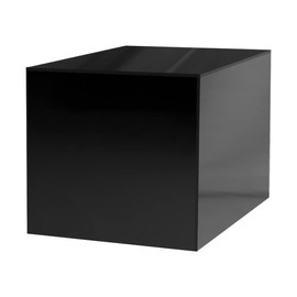 8 Inch Acrylic Display Riser Box with One Open Side No Lid Versatile Glossy Black Square Lucite Retail Product Platform or Merchandise Storage Bin by Marketing Holders