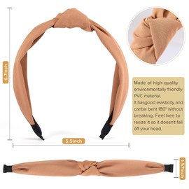 DiyJibb DiyJibb Headbands for Women Girls - 6PCS Stylish Top Knotted Headbands - Knotted Headband for Women - Head Bands Wide Hairband Hair Accessories