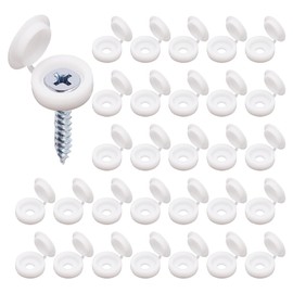 BUXIMN 200pcs Plastic Hinged Screw Covers Caps, Flolding Screw Cap Covers Flip Tops Snap (White, M4)