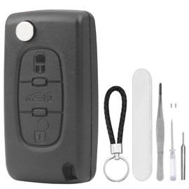 DXiongW Car Key Shell 3 Buttons CE0523 VA2 Compatible with Peugeot 207 307 308 407 408 607 and Citroen C3 C2 C4 C5 C6 C8 Xsara Replacement Flip Key Remote Control Case with Key Fob
