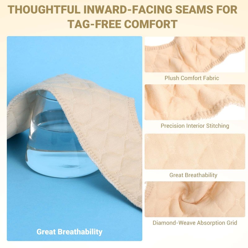 Piriuuo 4 Pcs Cotton Bra Liners, Bra Liners to Absorb