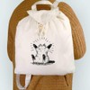 Azeeda 'Happy Cat Sitting' Canvas Rucksack/Backpack (RK00039421)