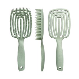 Haarbürste gegen Ziehen, entwirrend, Massage, reißfest, biologisch abbaubare Weizenfaser, für Frauen, Männer und Kinder