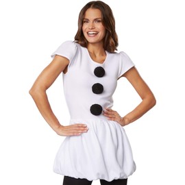 Dressforfun 900839, Women's Snowman Costume, Snowwoman Fancy Dress Costume for Christmas, Carnival, White, Various Sizes, small