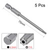 sourcing map 5 Pcs T15 Magnetic Torx Screwdriver Bits, 1/4