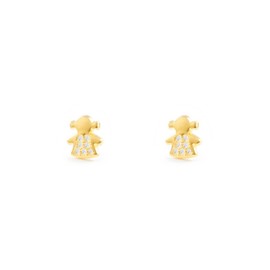 18ct Yellow Gold doll Children's Earrings