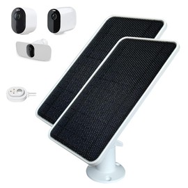 JJMASEE Solar Panel Charger for Arlo Pro 4/5S 2K,Ultra 2/XL,Pro 3/4 XL,Ultra/Go 2–13FT Weatherproof Magnetic Cable & Aluminum Mount–Not for Essential/Pro 2 (2-Pack)
