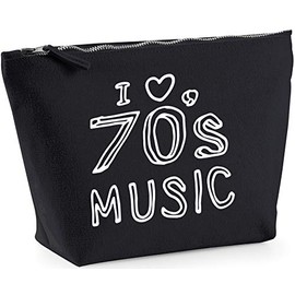 Hippowarehouse I love 70's music printed make up cosmetic wash bag 18x19x9cm