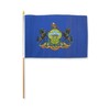 12"X18" State Of Pennsylvania Stick Flag Wood Outdoor Flag Yard