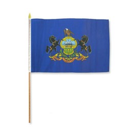 12"X18" State Of Pennsylvania Stick Flag Wood Outdoor Flag Yard Banner For Outside Garden Flag Large Flag
