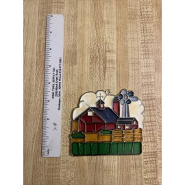 Unbranded Vintage Suncatcher Farm Themed Window Decoration Ornament Barn Windmill Country