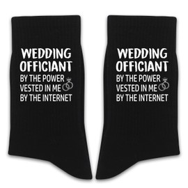 ANYEMW The Wedding Socks - Wedding Funny Gifts For Wedding Officiants, Novelty Socks For Men and Women, 1 Pairs. (158) (WEDDING OFFICIANT, Cotton)