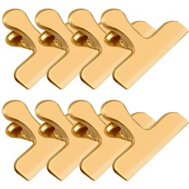 8 Pack 3 Inch Wide Stainless Steel Chip Clips Food Bag Clips Heavy Duty Food Bag Clamp, Chip Clips Metal Hinge Clip File Clamps