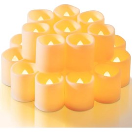 AUTBYE 24 PCS Velas LED Sin Llama, Velas Eléctricas Luz de Té, Hogar | Velas Votivas Eléctricas para Interiores y Exteriores. Ideal para Festivales, Boda, Decoraciones de Mesa, Navidad y Halloween