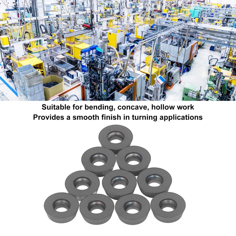 10PCS Black Coating Carbide Inserts Round CNC Turning Milling Inserts