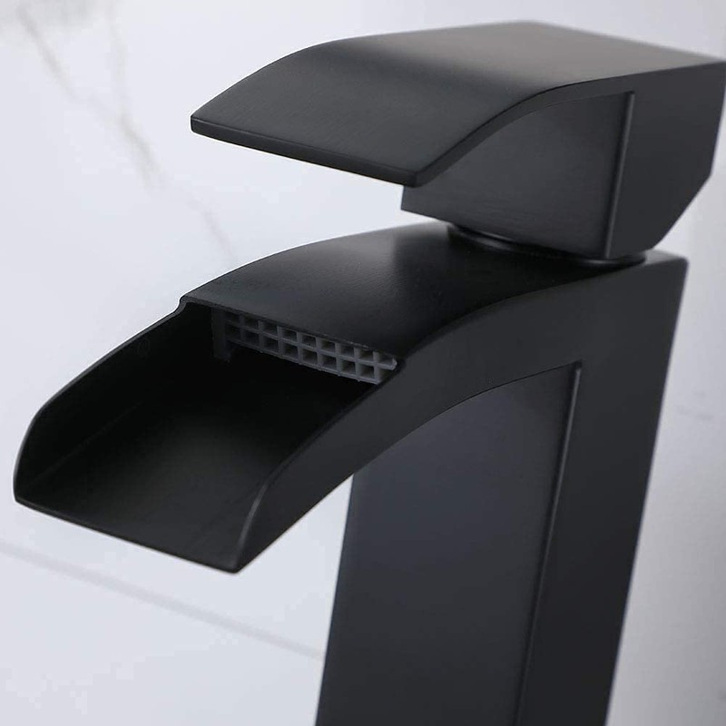 VCCUCINE Vessel Sink Faucet Black, Single Handle Single Hole Waterfall