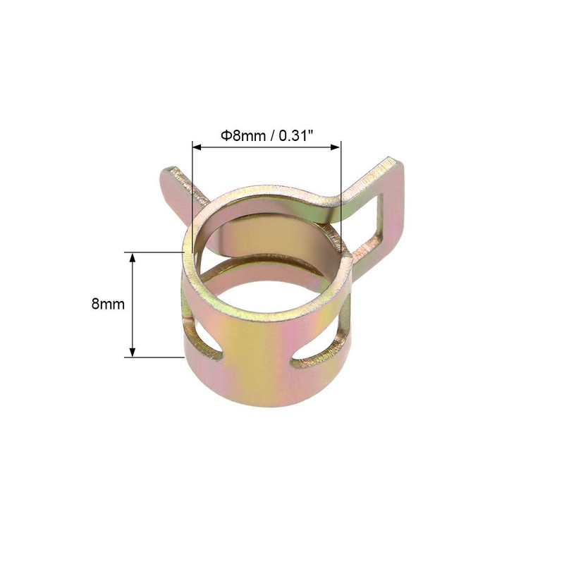 sourcing map 20 Pieces Steel Band Clamp 8 mm Hose
