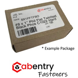 Cabentry Brand | Wood Screws | Round Washer Head | Square Drive | #8 | 1 1/4 Inch | Deep Thread | Sharp Point | Black Oxide Finish | 100 Pack