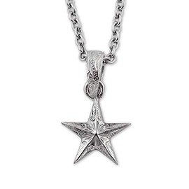 Aloha lokahi Hawaiian Jewelry Necklace, Surgical Stainless Steel, Star, Scroll, Cable Chain (Stainless Steel Width 2mm), Stainless Steel, No Gemstone