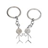 JTKREW 2 x Funny Doodle Graffiti Keyring Pendant Silver Smiley