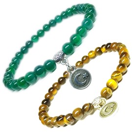 VNNKER Muslim Prayer Beads Bracelet 33-Bead (Amber Grenn)