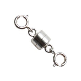 KARMAREY 925 Silver Necklace, Bracelet, Clasp, Magnet, Extender, Chain, End Parts, Metal Fittings, Easy to Connect (Tube, Silver)