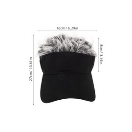 Veemoon Novelty Peaked Cap with Hair, Men's Hair Visor Cap, Outdoor Wig Cap with Wig, Synthetic Hair Wig Cap for Adults, Outgoing