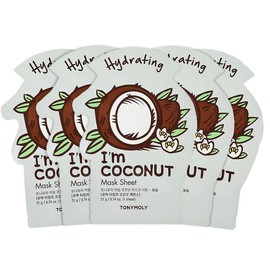 TONYMOLY - Mascarilla Facial Hidratante De Coco Im Real 5 pzas.
