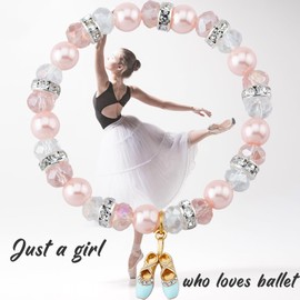 MollyQueen Dance Recital Gifts Ballet Gifts Ballerina Dance Bracelet for Women Dancer Gifts Dance Competition Gifts Dance Inspirational Gifts Dancer Jewelry Gift(Ballerina Dance Bracelet Blue)
