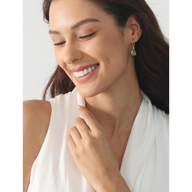YL 925 Sterling Silver Teardrop Dangle Drop Earrings for Women