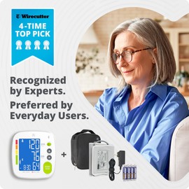 Greater Goods Bluetooth Blood Pressure Monitor, Upper Arm BP Machine with Adjustable 8.7”-16.5” Cuff, iOS and Android App Compatibility, Portable with Carrying Case