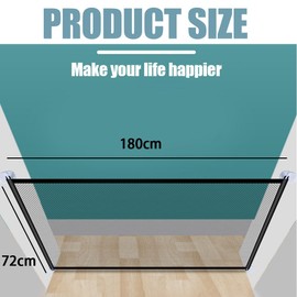 Dog Safety Gate, Safety Gate for Dogs, Dog Door Safety Gate, Stair Safety Gate, Dog Door Protection, Dog Barriers, Stair Gate for Pets, Baby Barrier Gate, Extendable & Foldable, 180 x 72 cm