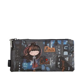 Anekke - Pencil case for women - Pencil case with three compartments in large size - Contemporary zipper - Accessories for women - Dimensions 20 x 10 x 5 cm, colourful, Colourful, Contemporary