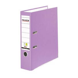 Falken Original Coloured PP Plastic Folder, Made in Germany 8 cm-Wide DIN A4 Lilac Ring Binder, Vegan, Lever Arch Folder, Letter Folder, Office Folder, Slotted Folder