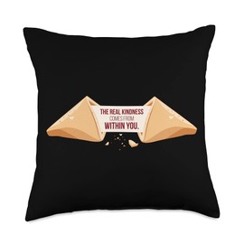 Fortune Cookie Inspirational Saying About Kindness Foodie Throw Pillow