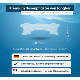 Premium Nose Plasters | Pack of 50 | Improves Sleep Quality and Increases Performance | Helps Against Snoring | Extra Strong Adhesion & Gentle on the Skin (Transparent)