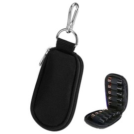 Estuche de transporte para llavero de aceite esencial de 10 agujeros, organizador portátil de almacenamiento de botellas de rodillo de 2 ml para viajes(Negro)
