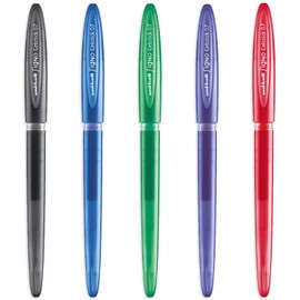 uni-ball Signo UM-170 Gelstick Gel Rollerball Pen - Black, Blue, Green, Violet & Red Ink - Pack of 5